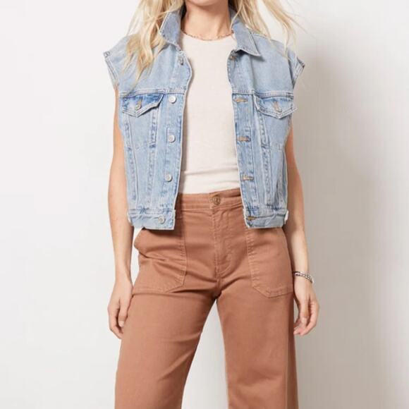 Agolde Charli Vest Light Denim - Picture 1 of 7